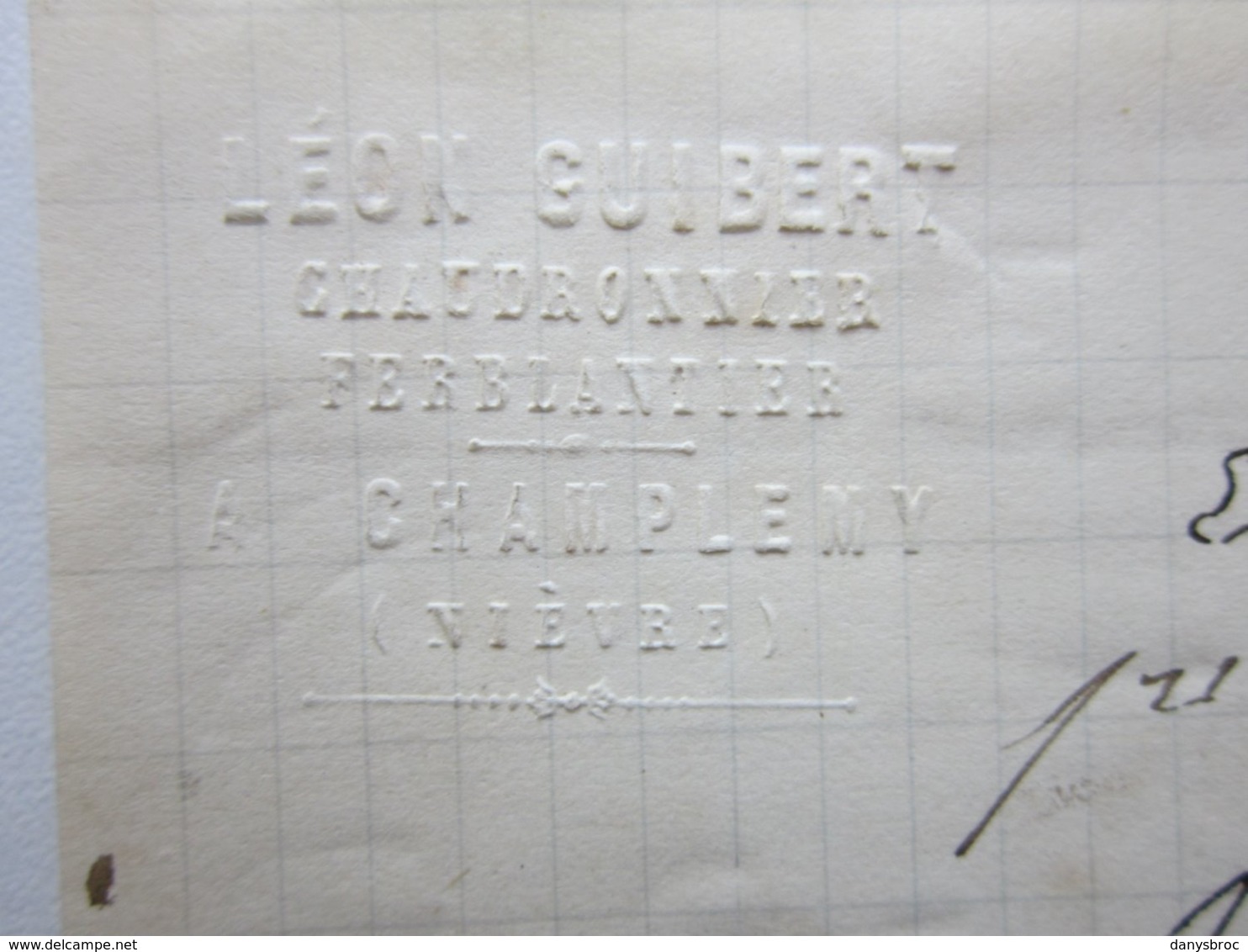 CHAUDRONNIER FERBLANTIER - LEON GUIBERT à Champlemy (58) Lettre à Entête - Artigianato
