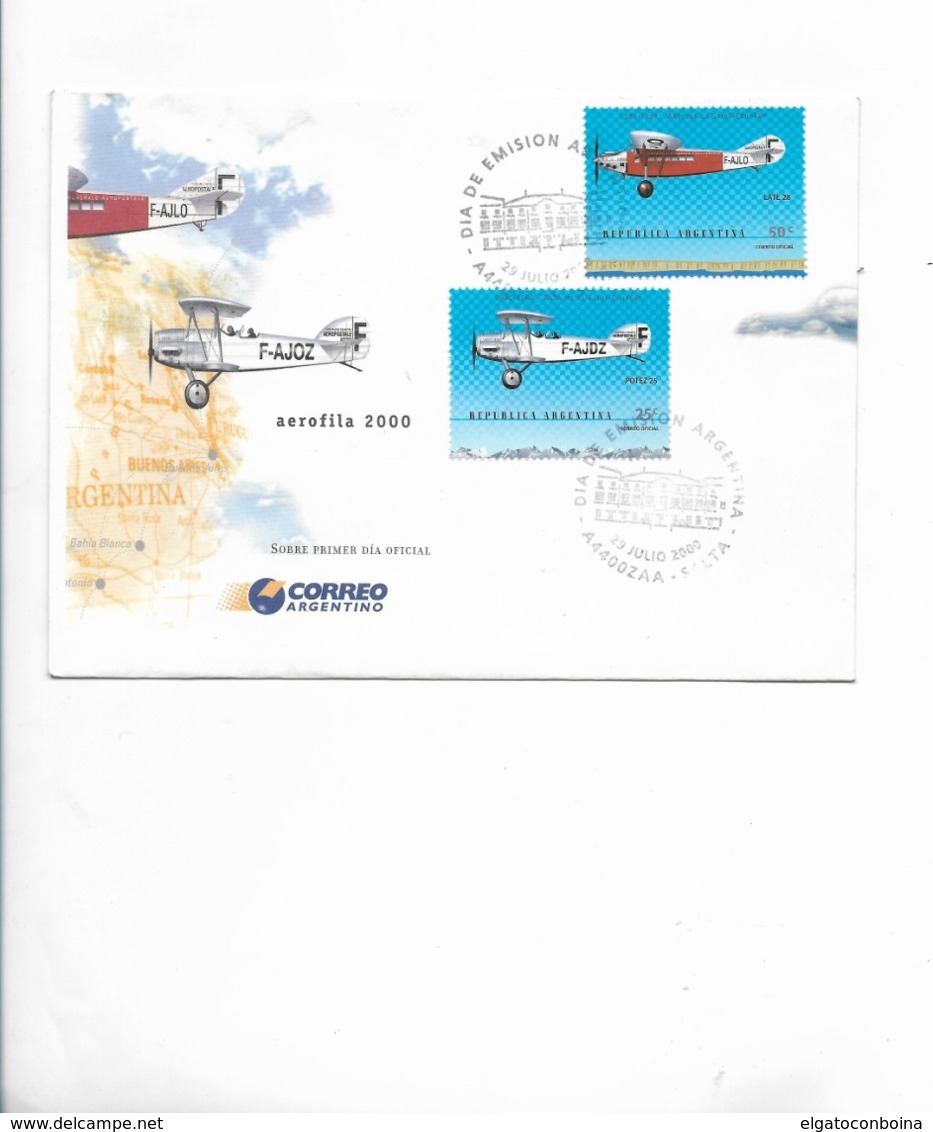 ARGENTINA 2000 AEROFILA 2000, SAINT EXUPERY, AVIATION, LITERATURE, SET ON 3 FDC - FDC