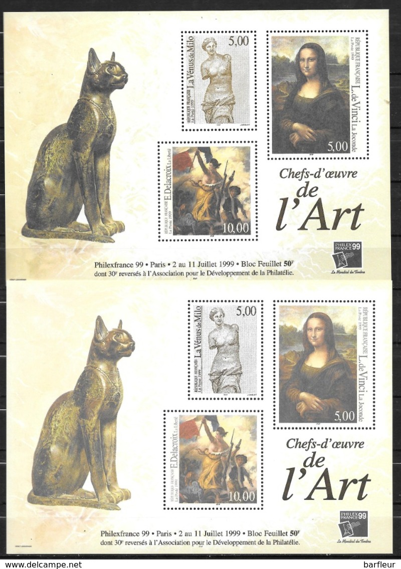 Année 1999 : Belles Nuances De Couleurs Sur Le Bloc Feuillet N° 23 Philexfrance 99 - Neufs