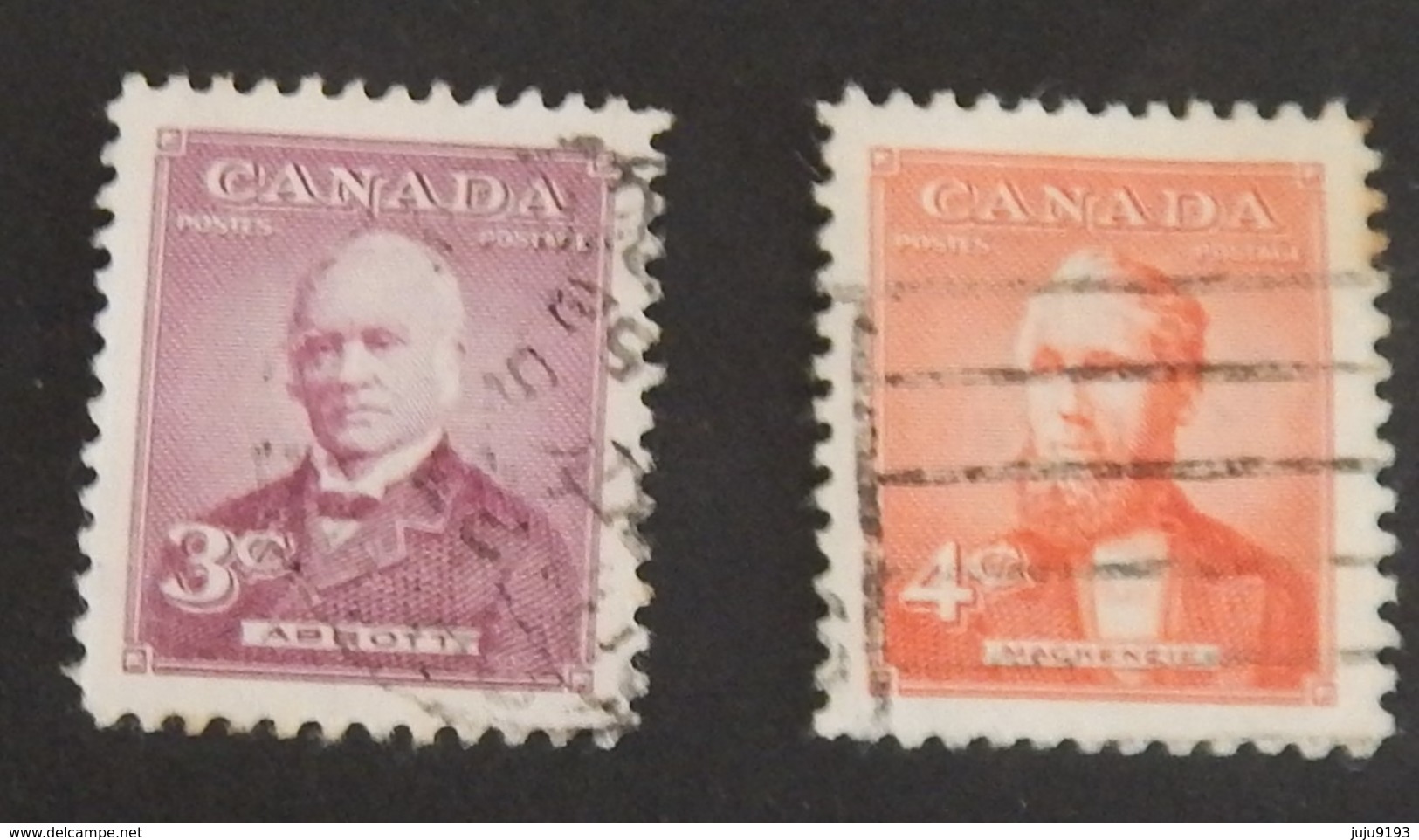 CANADA YT 253/254 OBLITÉRÉS "PREMIERS MINISTRES" ANNÉE 1952 - Usati