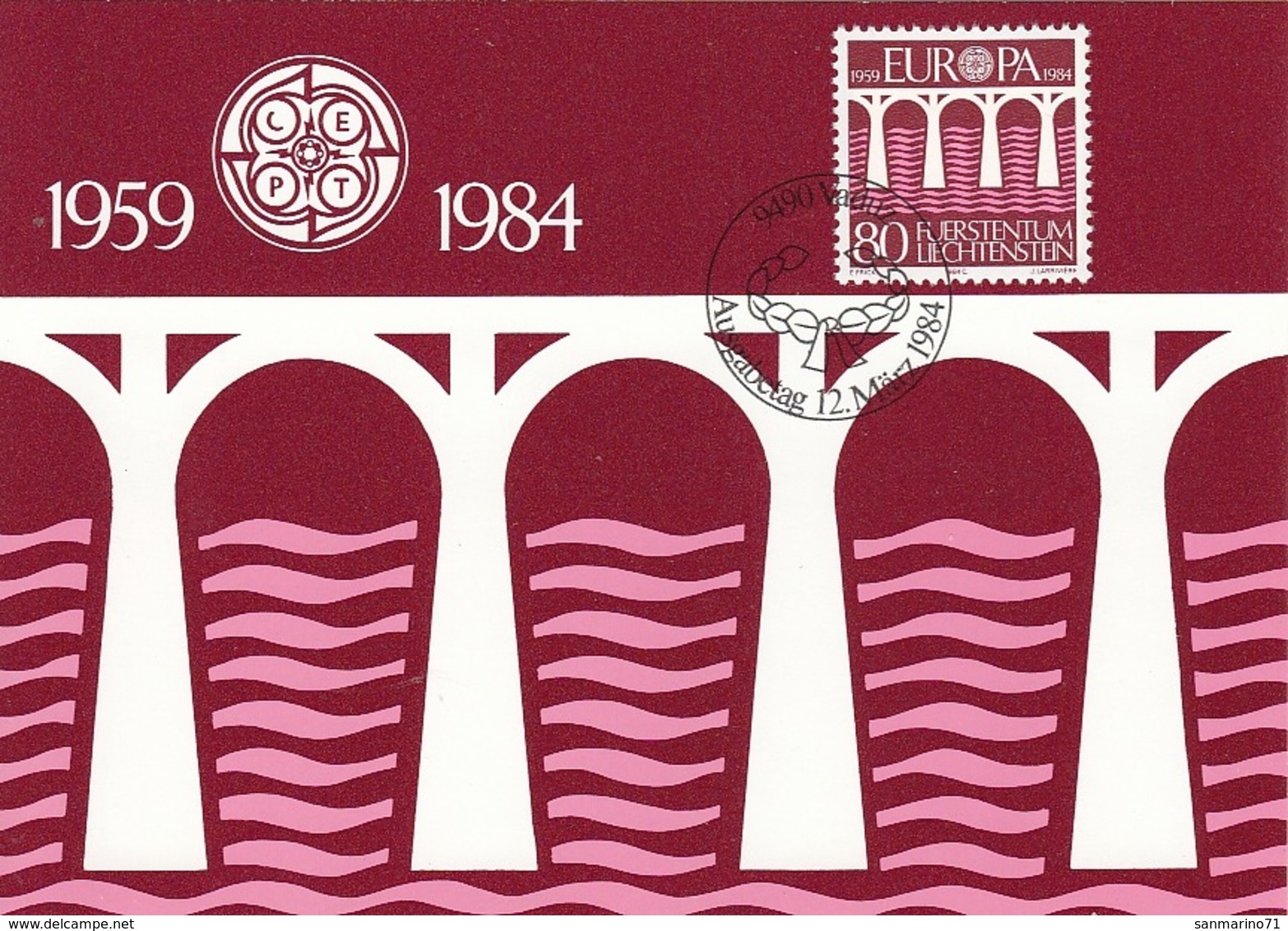 LIECHTENSTEIN Maximum Card 838 - 1984