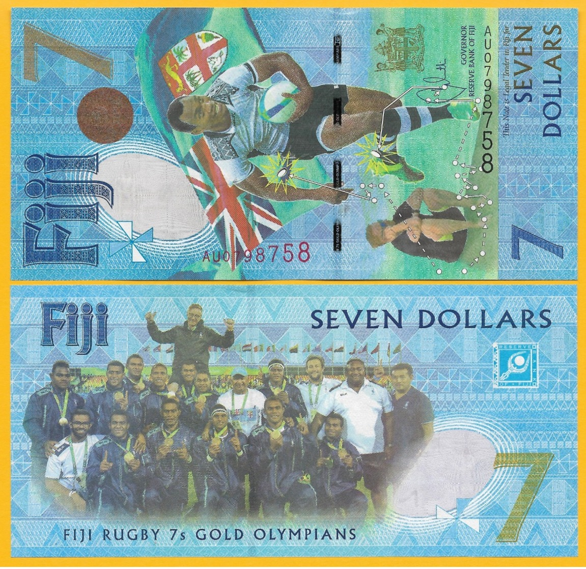 Fiji 7 Dollars P-120 2017 Commemorative UNC Banknote - Fiji
