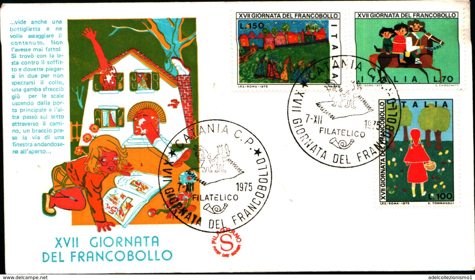 69203) ITALIA FDC -17ª Giornata Del Francobollo - 7 Dicembre 1975 - FDC