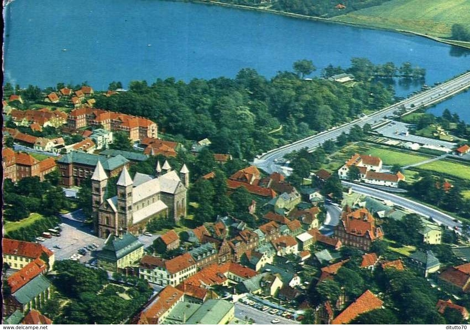 Viborg - Aerial View Of The Town With The Cathedral - Formato Grande Viaggiata – E 13 - Altri & Non Classificati