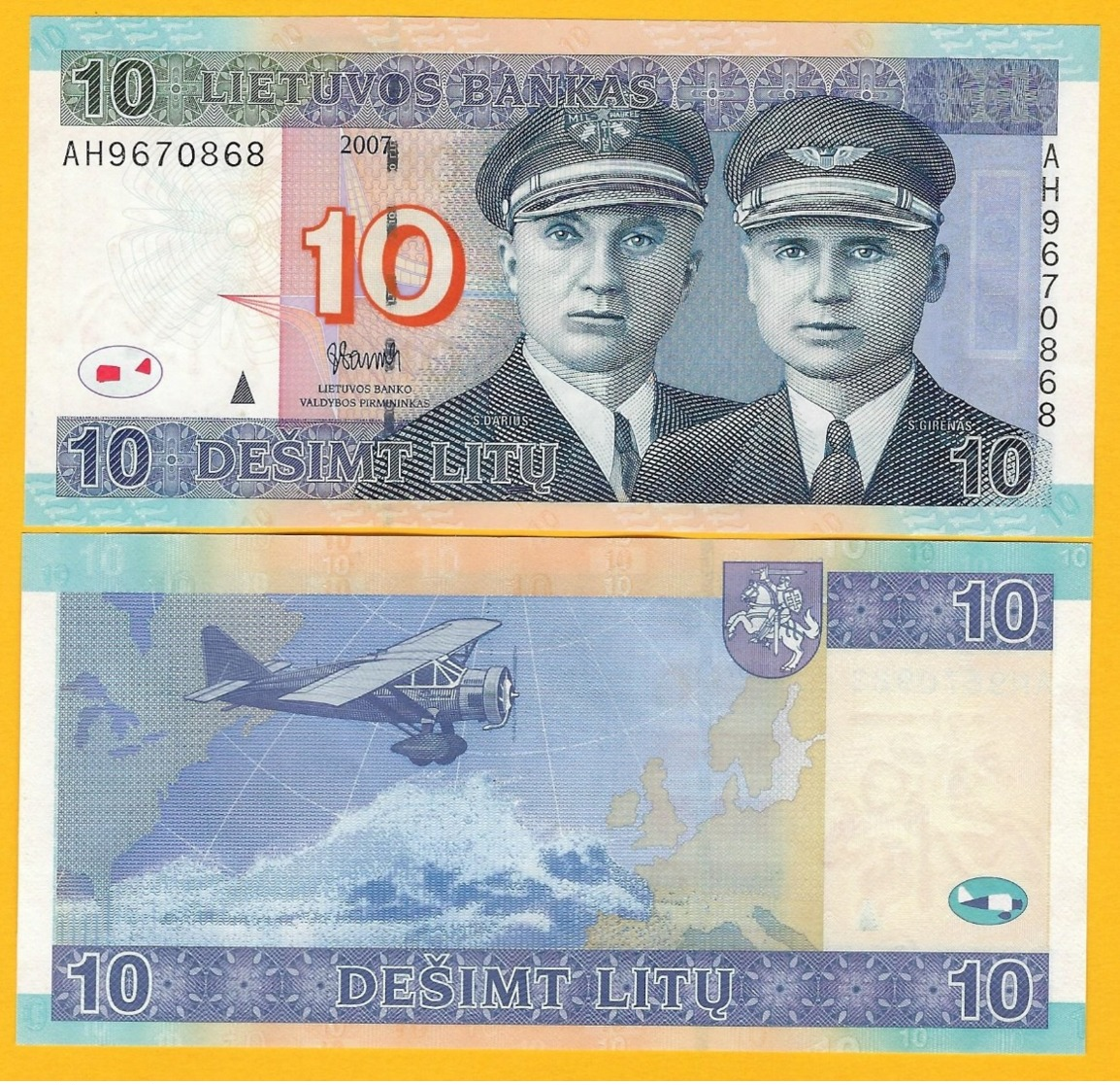 Lithuania 10 Litu P-68 2007 UNC Banknotes - Lithuania