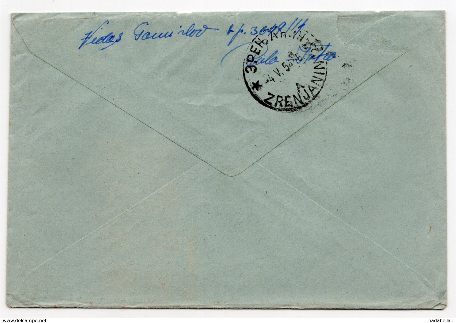 1952 YUGOSLAVIA,CROATIA, PULA TO ZRENJANIN, TPO PULA - RIJEKA NO. 25 - Covers & Documents