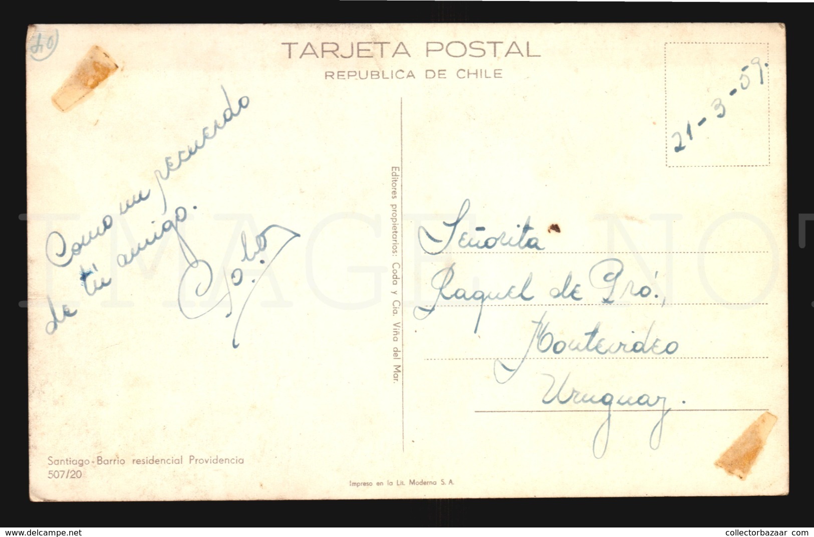 Chile Barrio Residencial Providencia  Rppc Postcard (w5-684) - Chile