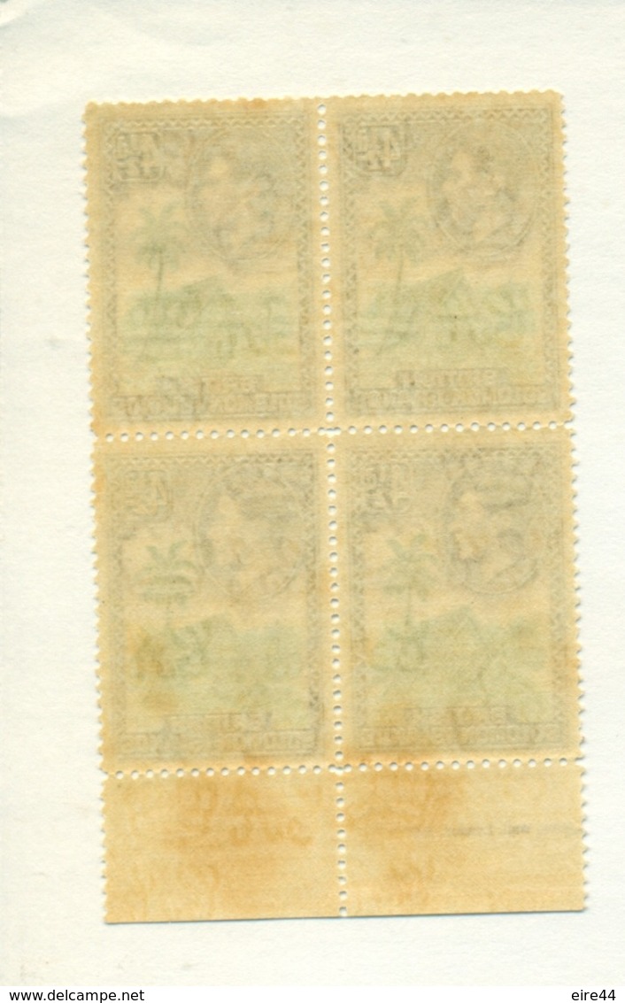 Salomon British Solomon Islands 1939 MNH 4½ P Block Of 4 King George VI Low Leaf Edge - Salomon (Iles 1978-...)