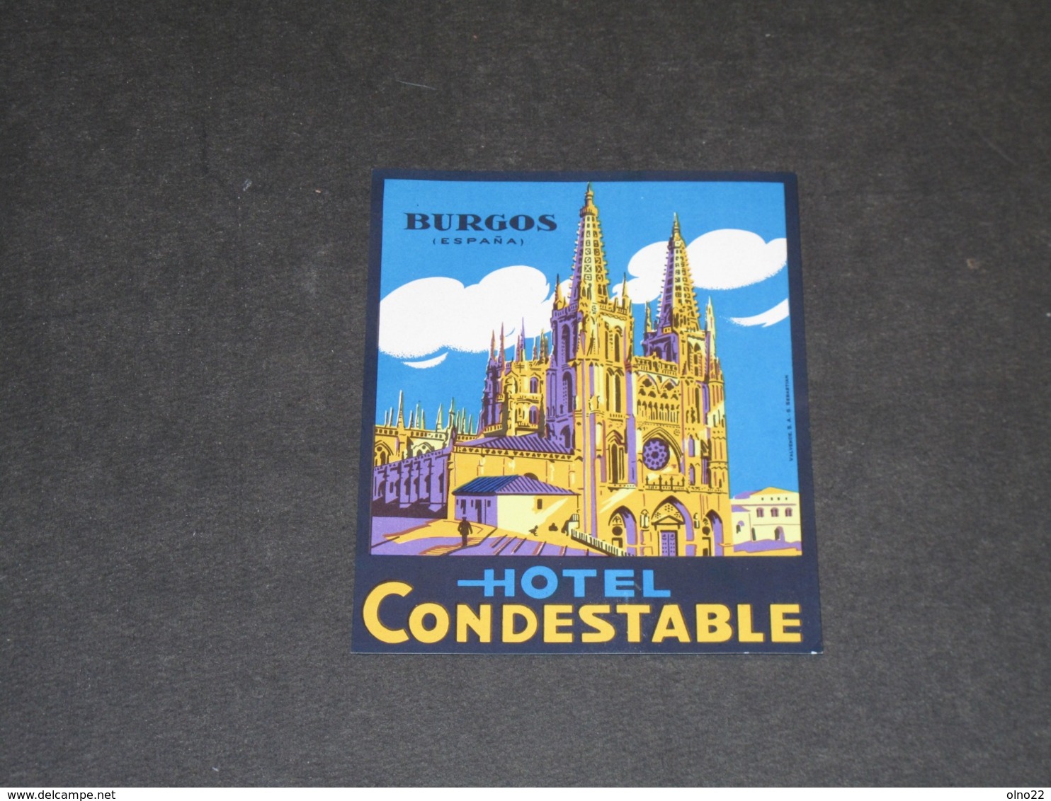 BURGOS ETIQUETTE  VALISES HOTEL CONDESTABLE (2) - Etiquettes D'hotels