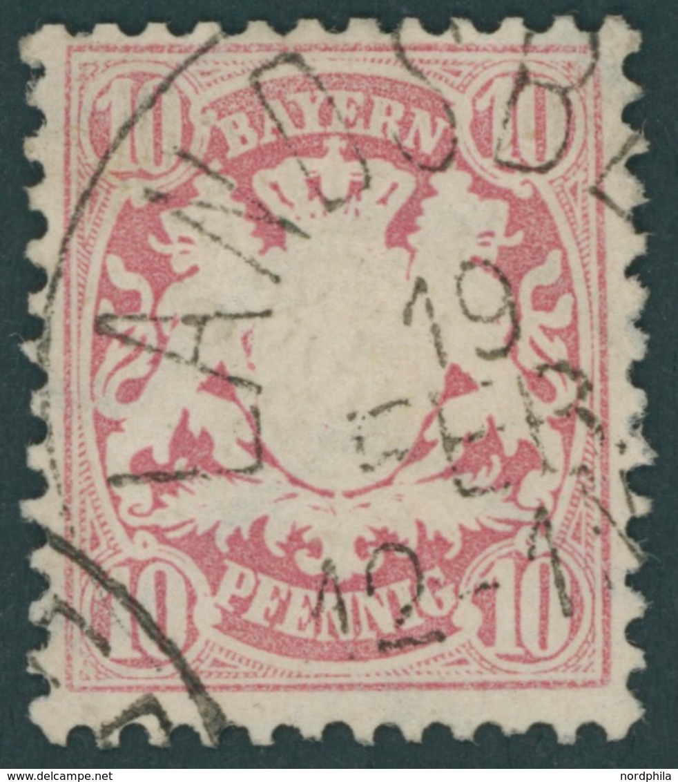 BAYERN 39a O, 1876, 10 Pf. Hellilarosa, Pracht, Mi. 140.- - Andere & Zonder Classificatie