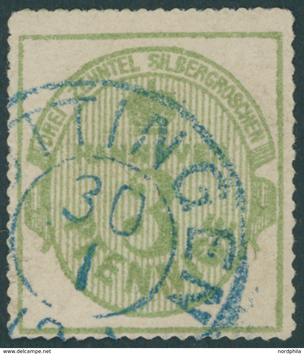 HANNOVER 21y O, 1864, 3 Pf. Olivgrün, Pracht, Signiert, Thier, Mi. 90.- - Hannover