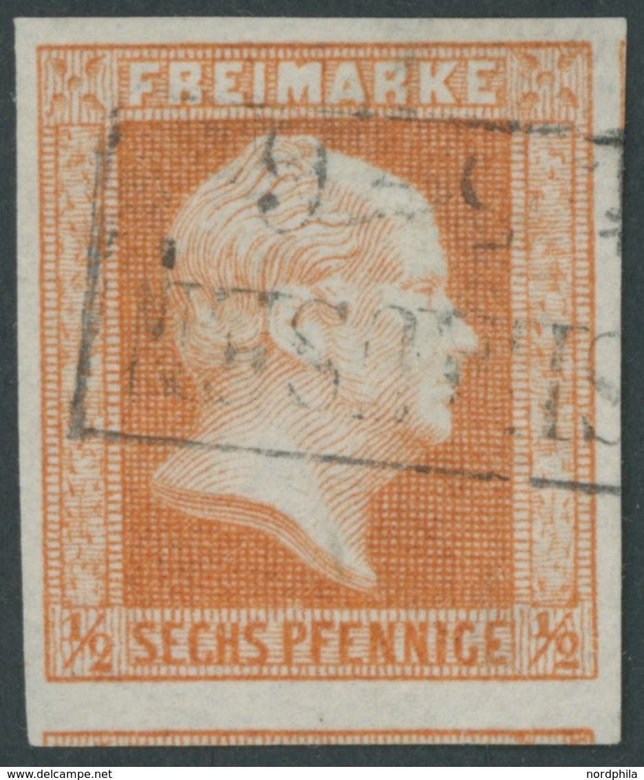 PREUSSEN 13a O, 1859, 1/2 Sgr. Rotorange, Ohne Wz., Teils Riesenrandig, Kabinett, Mi. (200.-) - Other & Unclassified