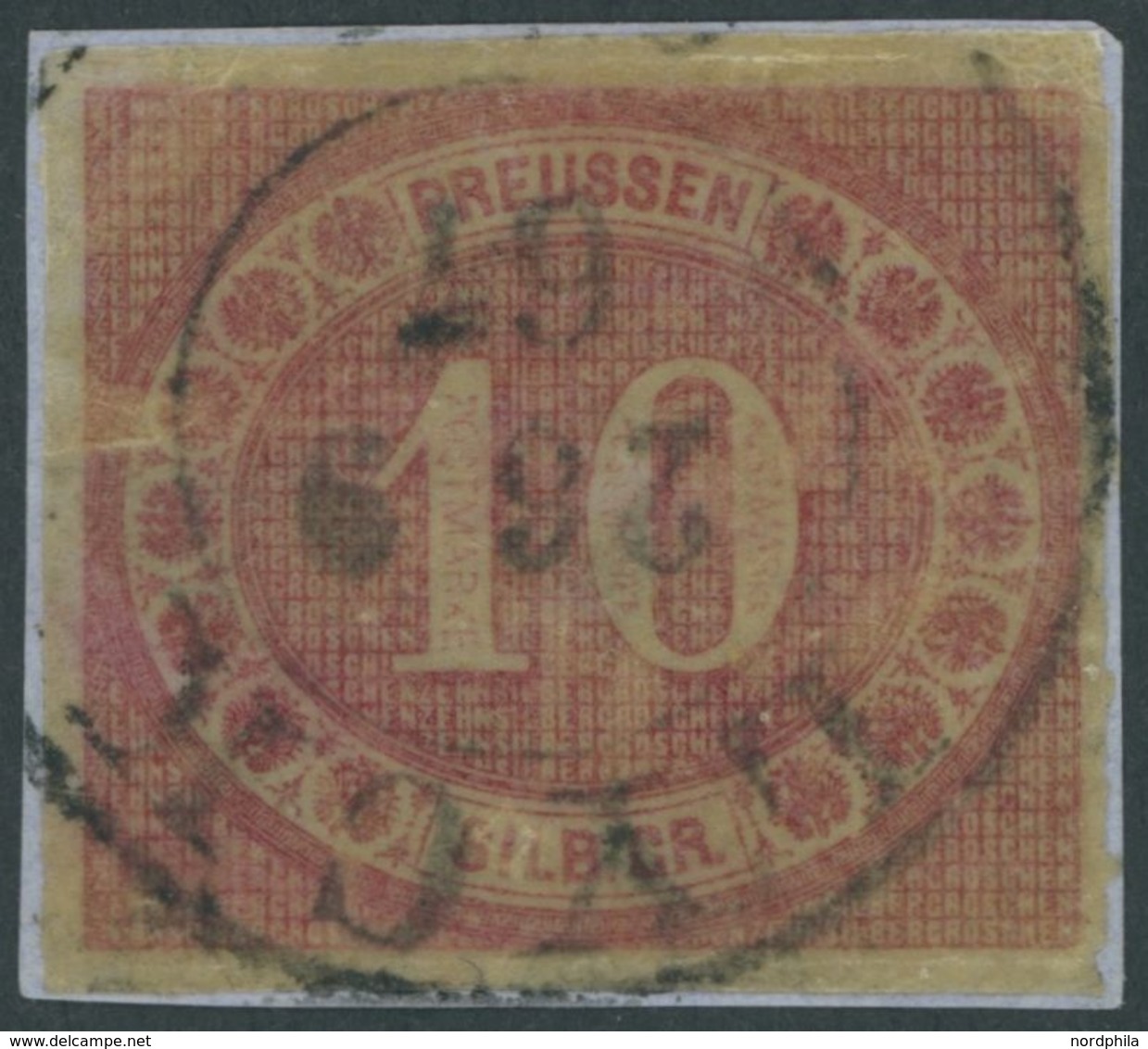 PREUSSEN 20 BrfStk, 1866, 10 Sgr. Rosarot Auf Knappem Briefstück, K2 LYCK, Pracht - Other & Unclassified