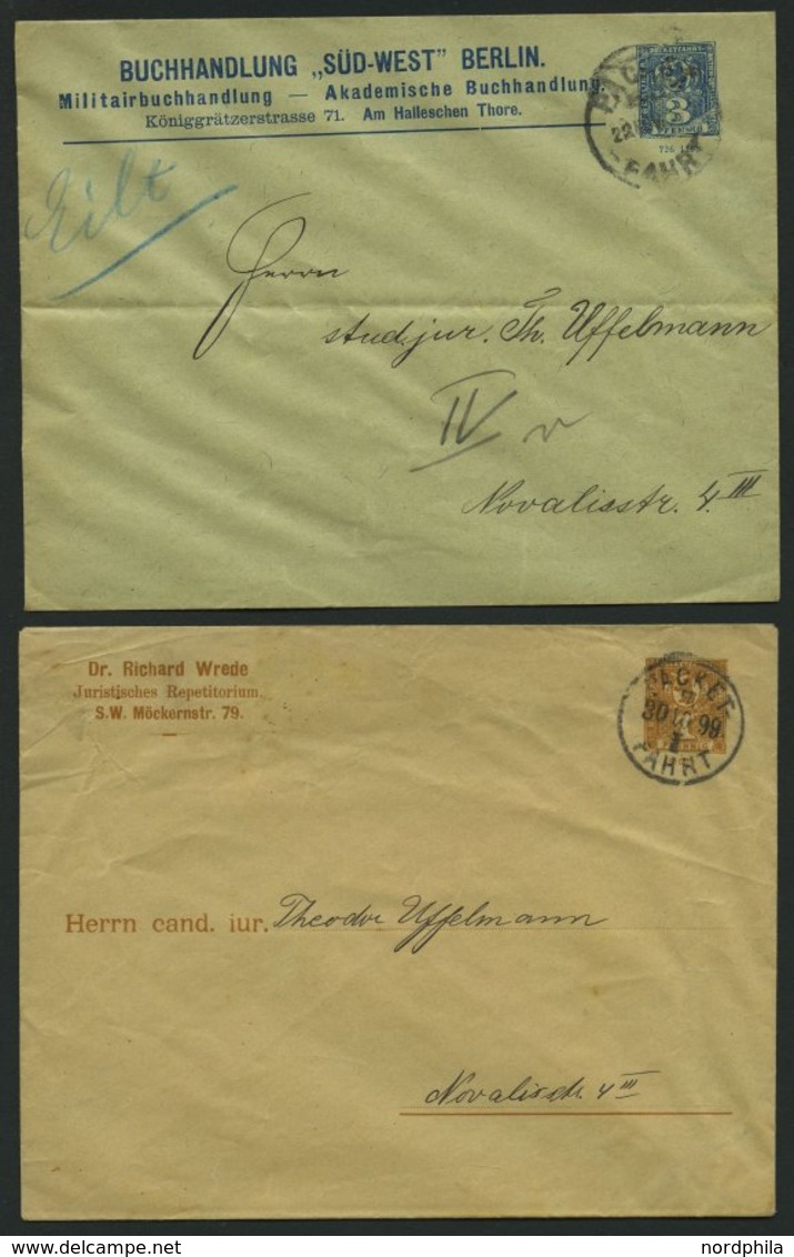 BERLIN 1899, 3 Verschiedene Gebrauchte Umschläge, Feinst - Correos Privados & Locales