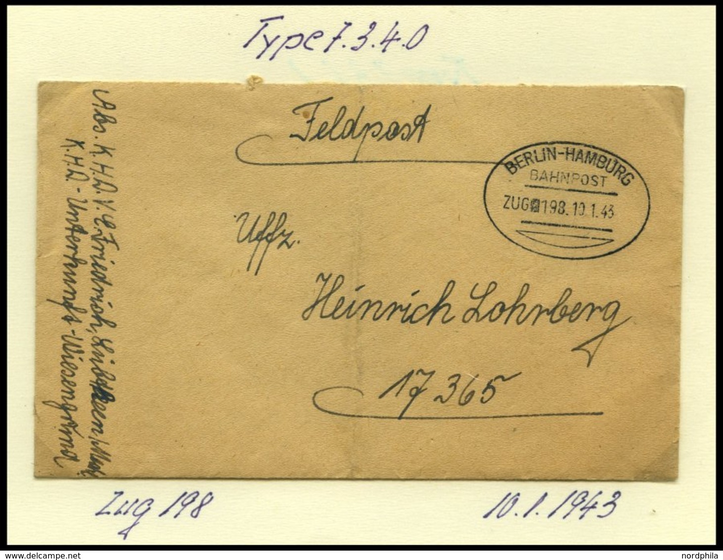 BAHNPOST Berlin-Hamburg (verschiedene Züge Und Typen) 1907-1938, 7 Belege Feinst - Franking Machines (EMA)