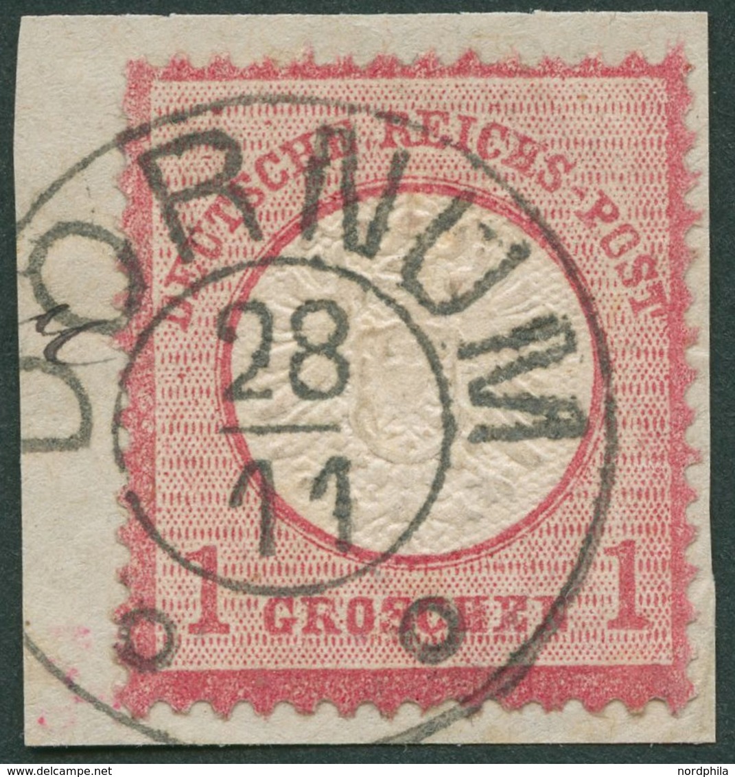 Dt. Reich 19 BrfStk, 1872, 1 Gr. Rotkarmin, Hannover K2 DORNUM, Kabinettbriefstück, Fotobefund Brugger - Used Stamps