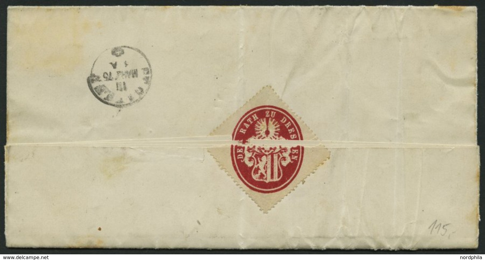 Dt. Reich 19 BRIEF, 1872, 1 Gr. Rotkarmin (Eckzahnfehler), Einzelfrankatur Auf Unterfrankiertem Auslandsbrief Mit K1 DRE - Used Stamps