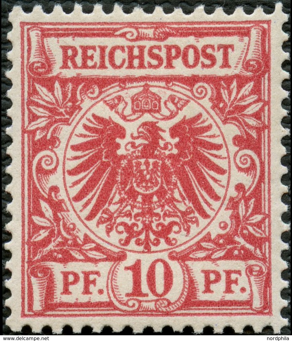 Dt. Reich 47b **, 1890, 10 Pf. Braunrosa, Postfrisch, Pracht, Kurzbefund Wiegand, Mi.120.- - Gebraucht