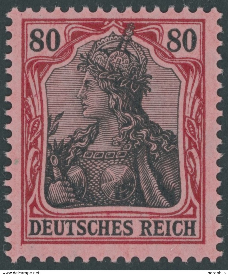 Dt. Reich 93IIa **, 1918, 80 Pf. Karminrot/rotschwarz Auf Hellrosa Kriegsdruck, Postfrisch, Pracht, Gepr. Dr. Hochstädte - Otros & Sin Clasificación