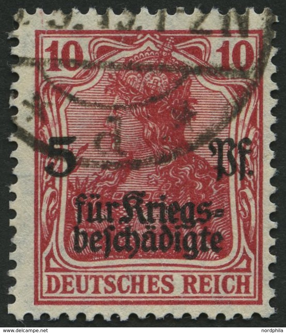 Dt. Reich 105a O, 1919, 10 Pf. Rot Kriegsgeschädigte, Pracht, Gepr. Infla, Mi. 150.- - Usados