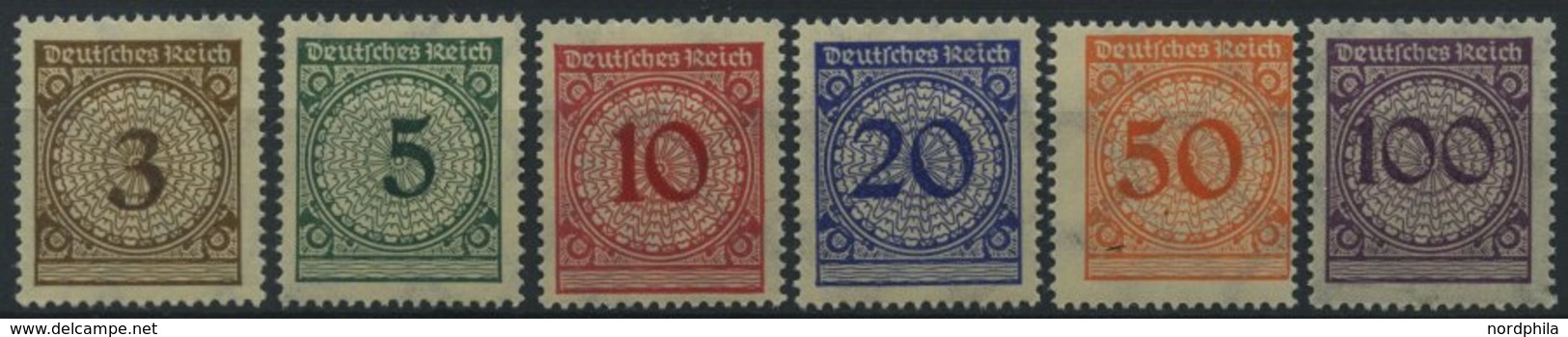 Dt. Reich 338-43 **, 1923, Ziffer, Prachtsatz, Mi. 110.- - Used Stamps