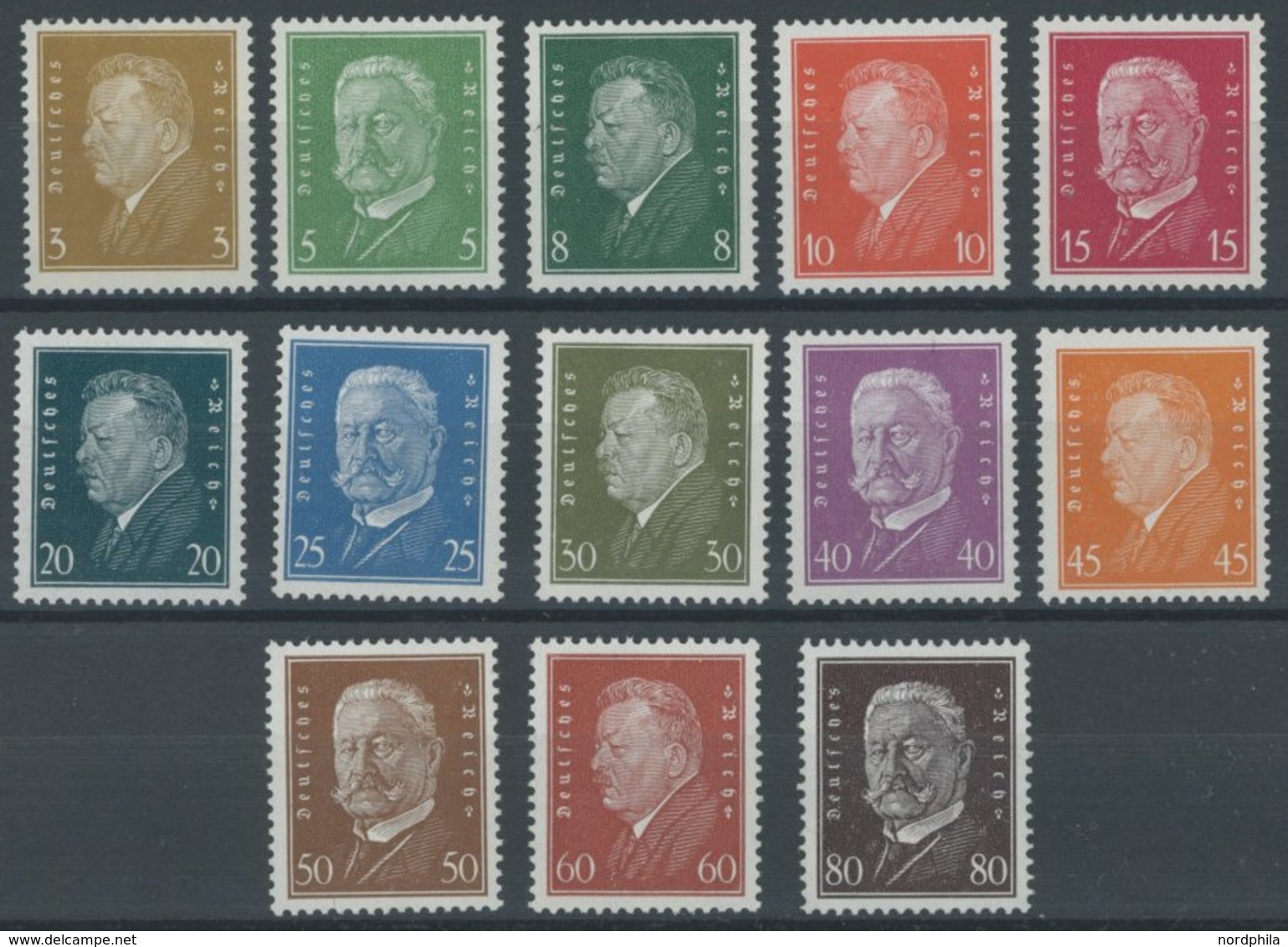 Dt. Reich 410-22 **, 1928, Reichspräsidenten, Postfrischer Prachtsatz, Signiert Schlegel Und Fotoattest H.G. Schlegel: D - Used Stamps