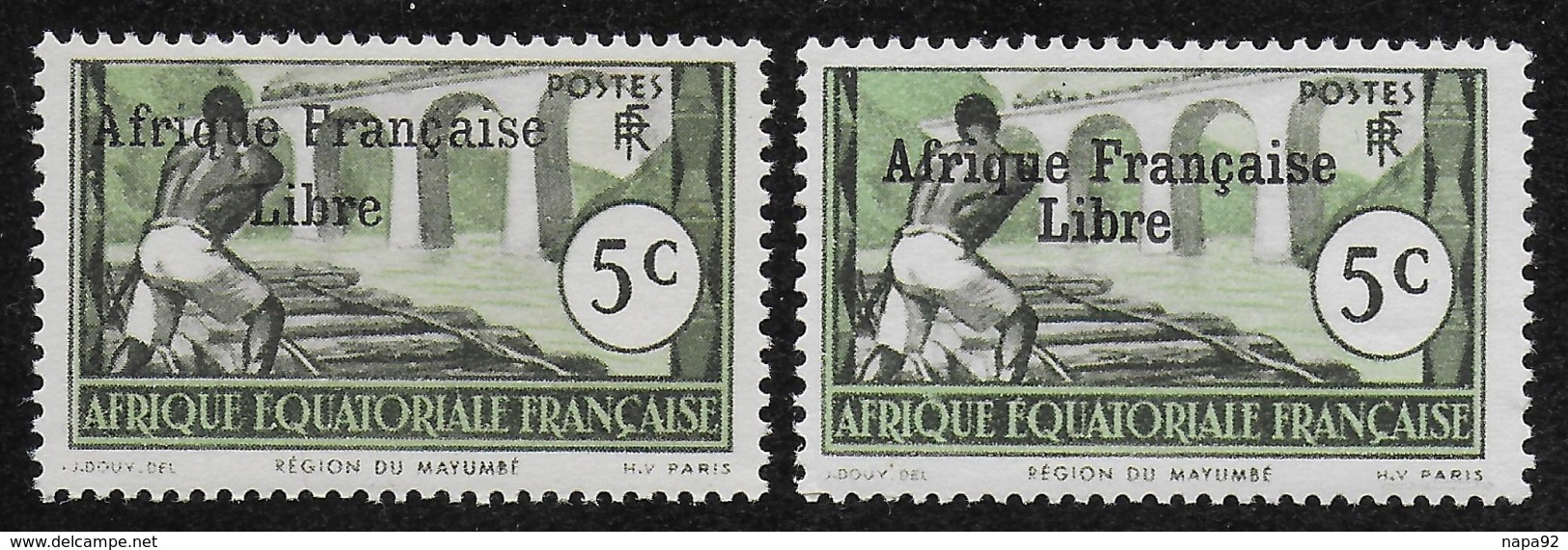 AFRIQUE EQUATORIALE FRANCAISE - AEF - A.E.F. - 1941 - YT 159** AVEC VARIETE - Unused Stamps