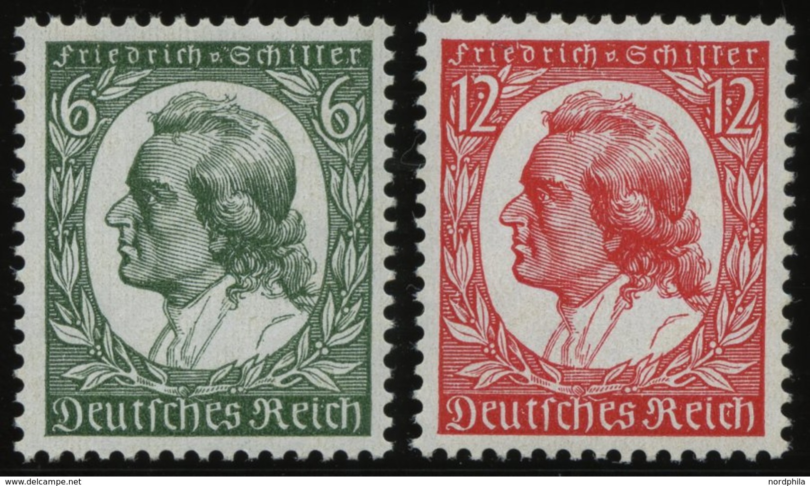 Dt. Reich 554/5 **, 1934, Schiller, Pracht, Mi. 100.- - Otros & Sin Clasificación