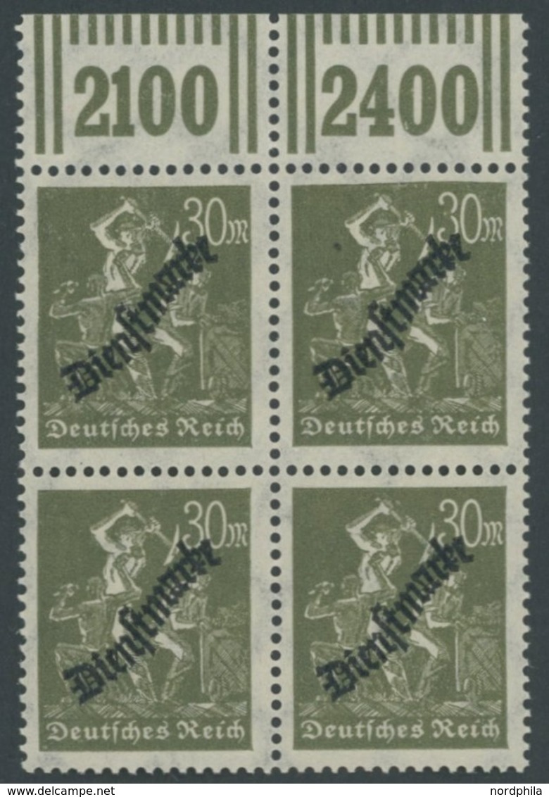 DIENSTMARKEN D 76I **, 1923, 30 M. Schwärzlicholivgrau Mit Plattenfehler 3 In Der Wertangabe 30 In Der Mitte Gebrochen,  - Oficial