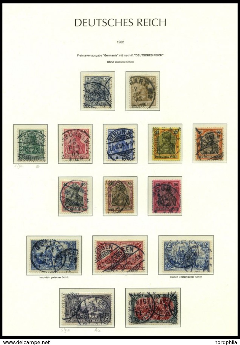 SAMMLUNGEN o, 1872-1918, fast nur gestempelte saubere Sammlung Dt. Reich im Leuchtturm Falzlosalbum mit zahlreichen gute