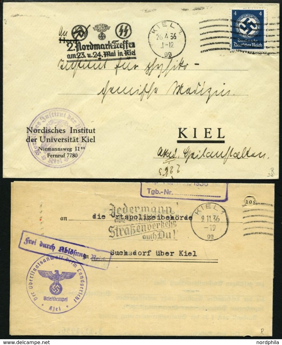 SAMMLUNGEN 1922-45, reichhaltige Stempelsammlung Kieler Maschinenstempel mit Werbeeinsätzen, insgesamt 156 Belege mit vi