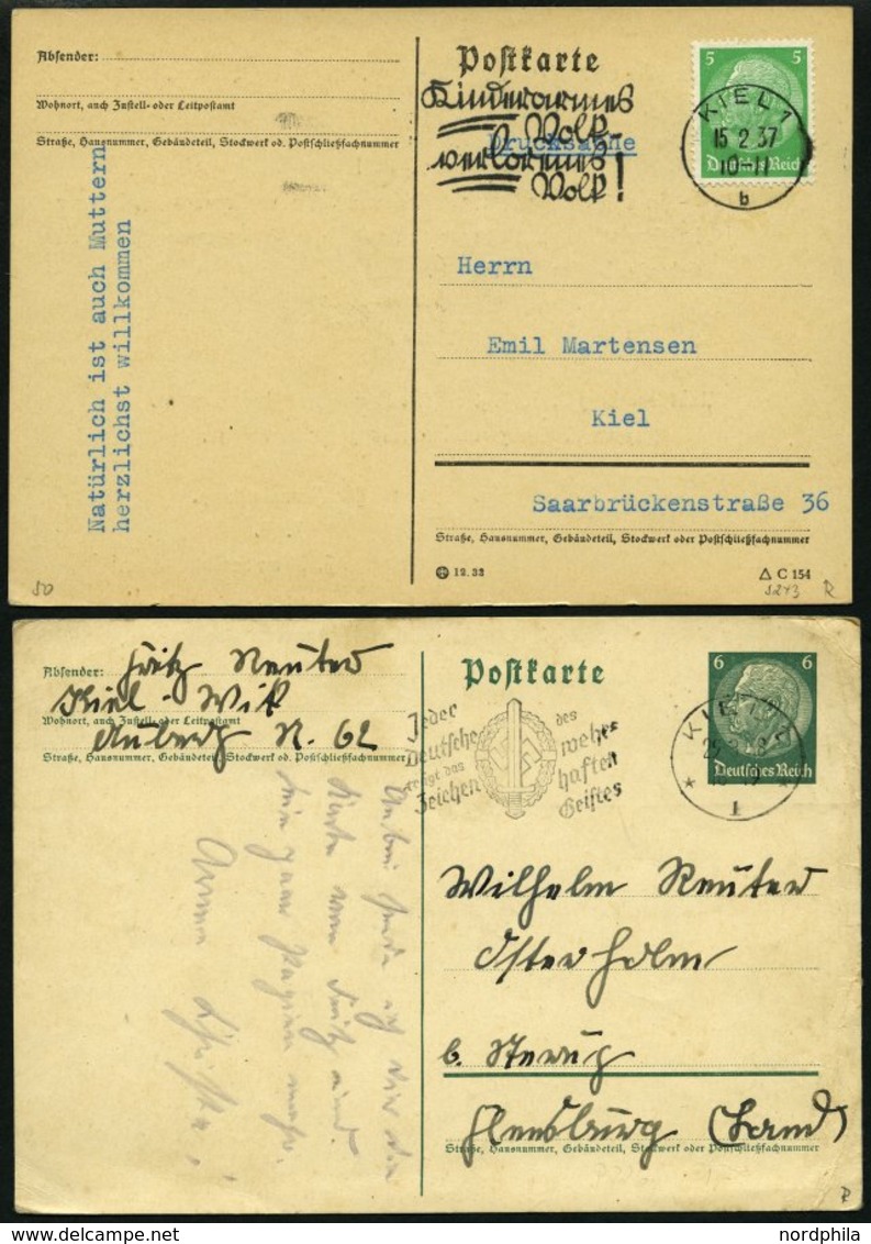 SAMMLUNGEN 1922-45, reichhaltige Stempelsammlung Kieler Maschinenstempel mit Werbeeinsätzen, insgesamt 156 Belege mit vi