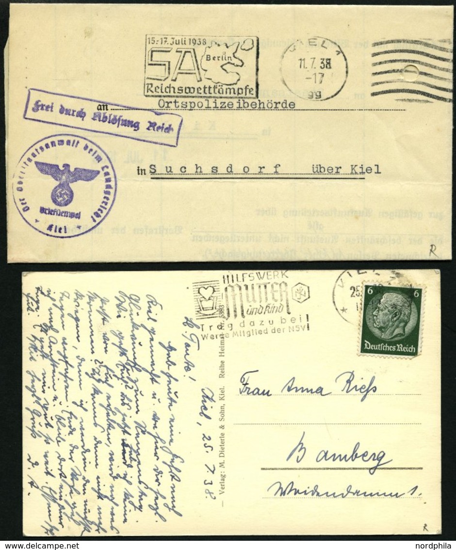 SAMMLUNGEN 1922-45, reichhaltige Stempelsammlung Kieler Maschinenstempel mit Werbeeinsätzen, insgesamt 156 Belege mit vi