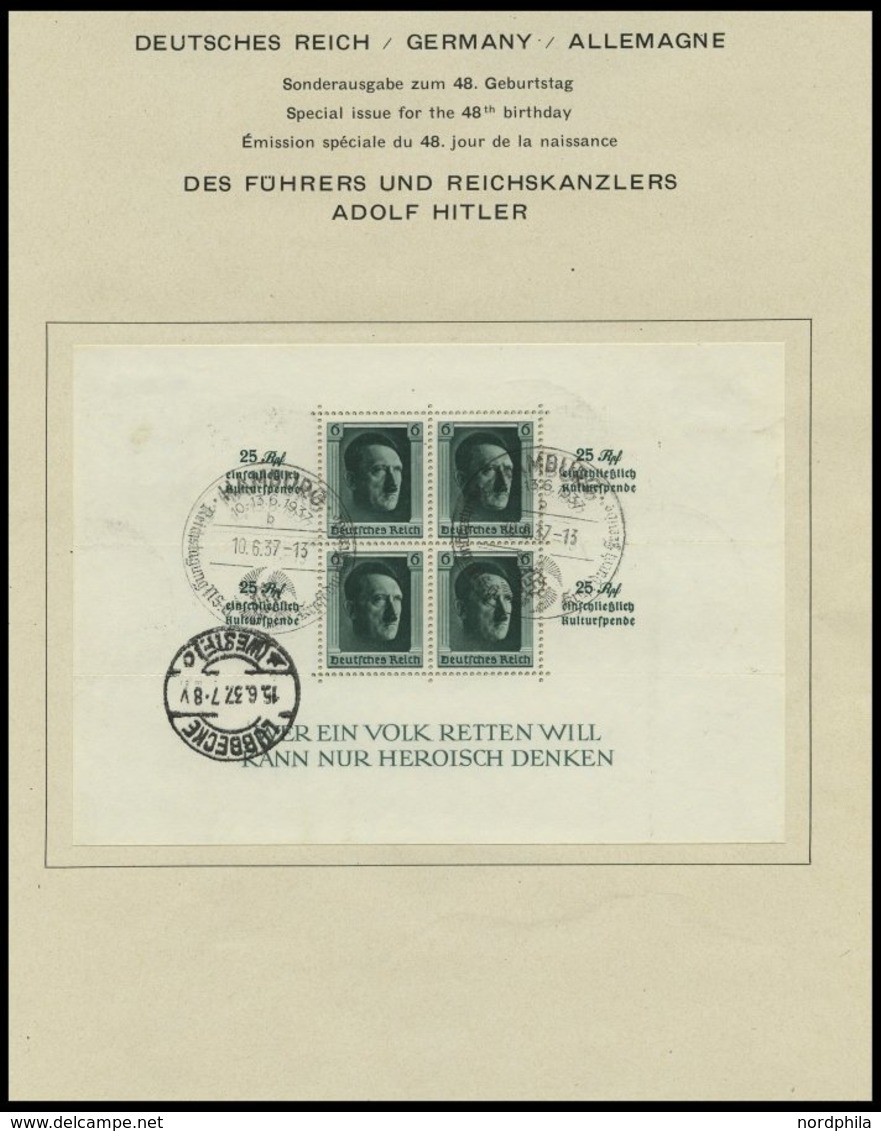 SAMMLUNGEN O,* , 1923-45, Saubere Sammlung Dt. Reich Auf Schaubek Seiten Mit Noch Vielen Guten Mittleren Werten, Sätzen  - Used Stamps