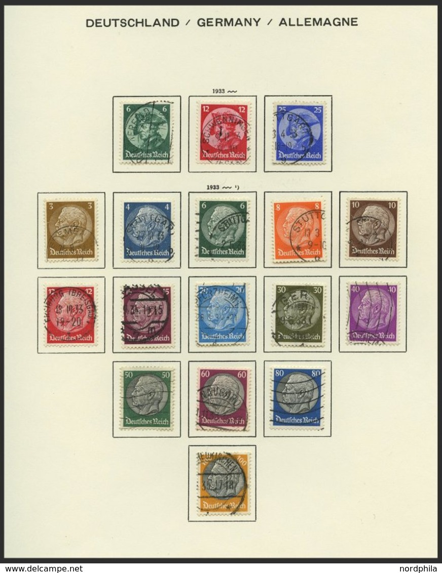 SAMMLUNGEN, LOTS O, Gestempelte Sammlung Dt. Reich Von 1933-45 Auf Schaubekseiten, Bis Auf Mi.Nr. 496-98, Bl. 2,3 Und Nr - Used Stamps