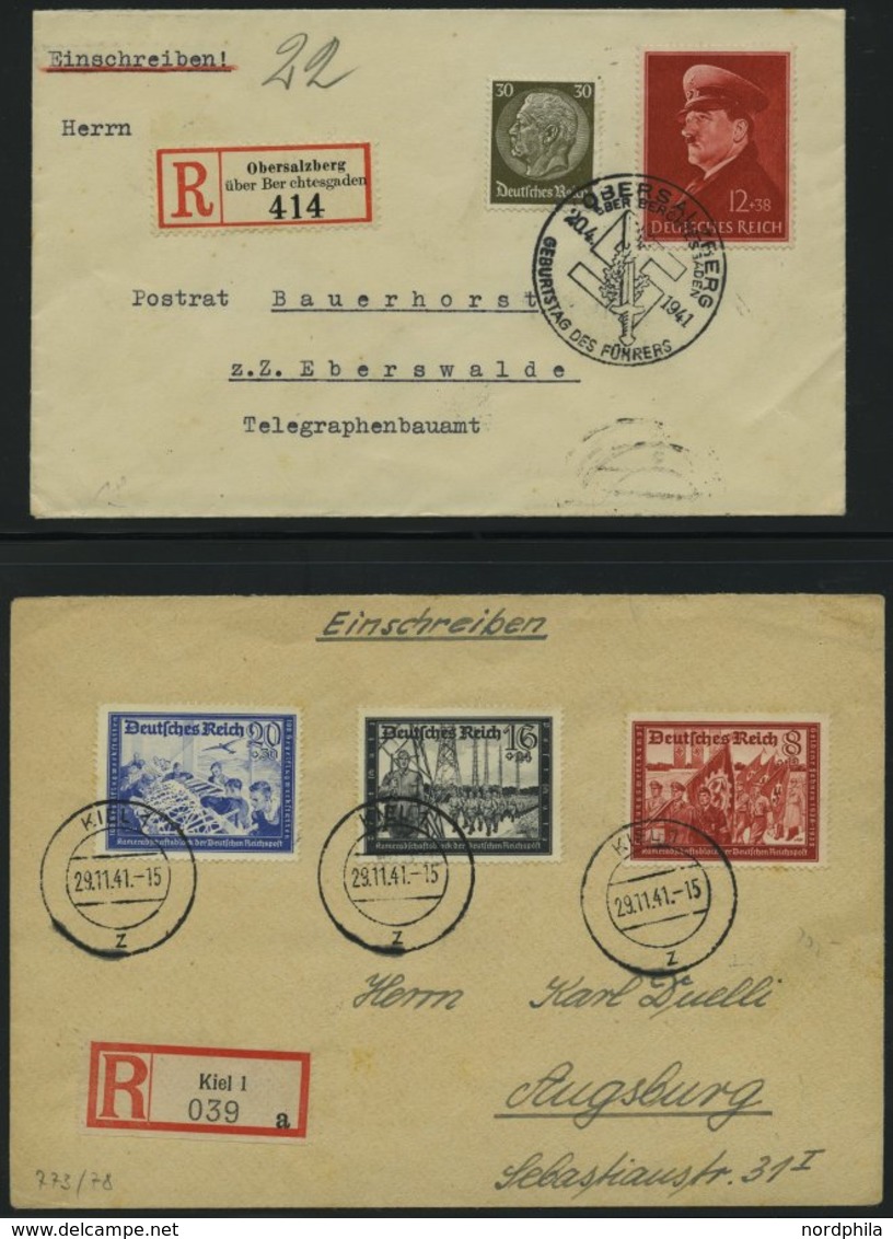 SAMMLUNGEN 1938-45, interessante Sammlung von 135 Belegen mit verschiedenen, meist portogerechten Sondermarken-Frankatur