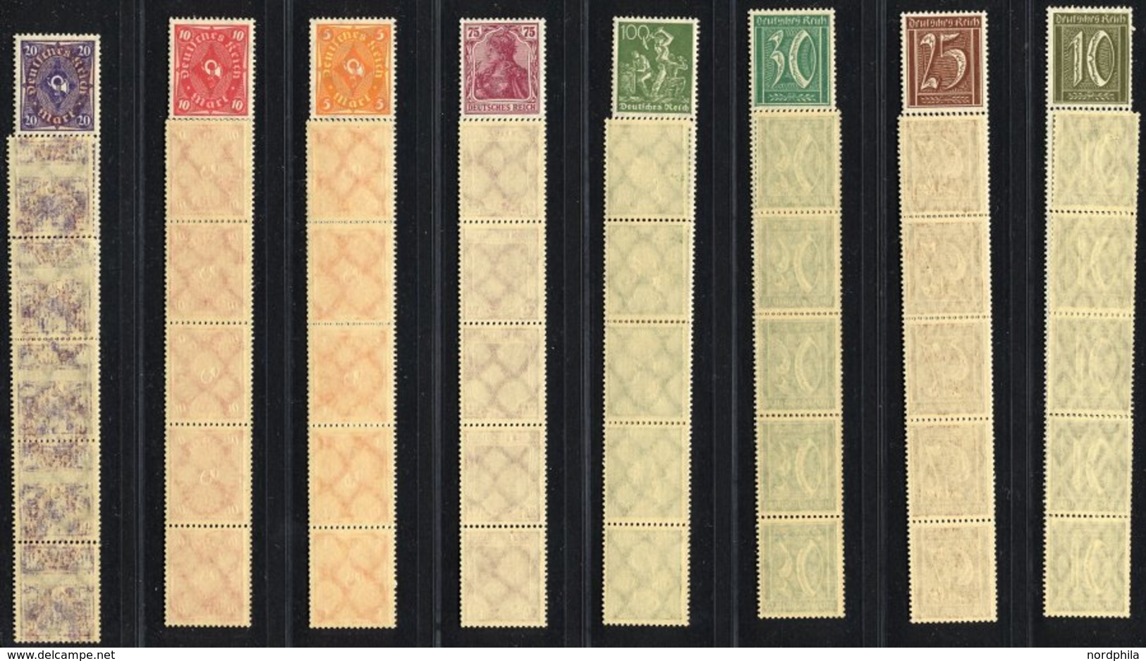 LOTS **, 28 Verschiedene Elferstreifen Aus Mi.Nr. 159-272, Meist Pracht, Mi. 680.- - Otros & Sin Clasificación