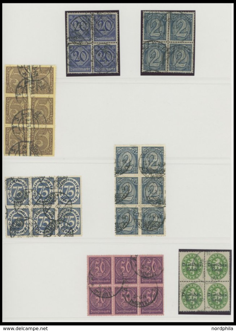 LOTS VB o , 1919-23, 64 verschiedene gestempelte Viererblocks (oder größere Einheiten), fast nur Prachterhaltung, alles 