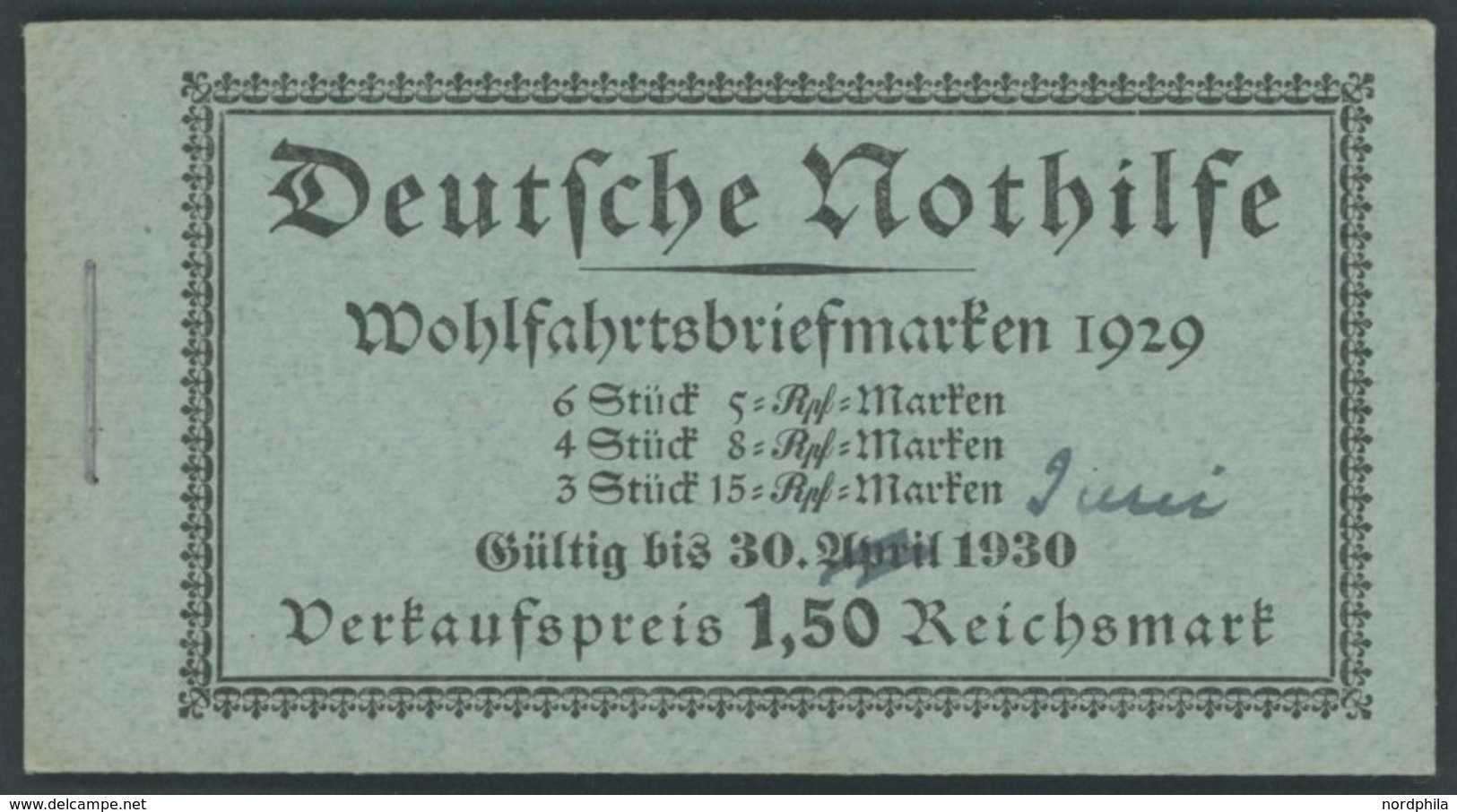 ZUSAMMENDRUCKE MH 28.2 **, 1929, Markenheftchen Nothilfe, Nicht Durchgezähnt, Pracht, Mi. 1100.- - Se-Tenant