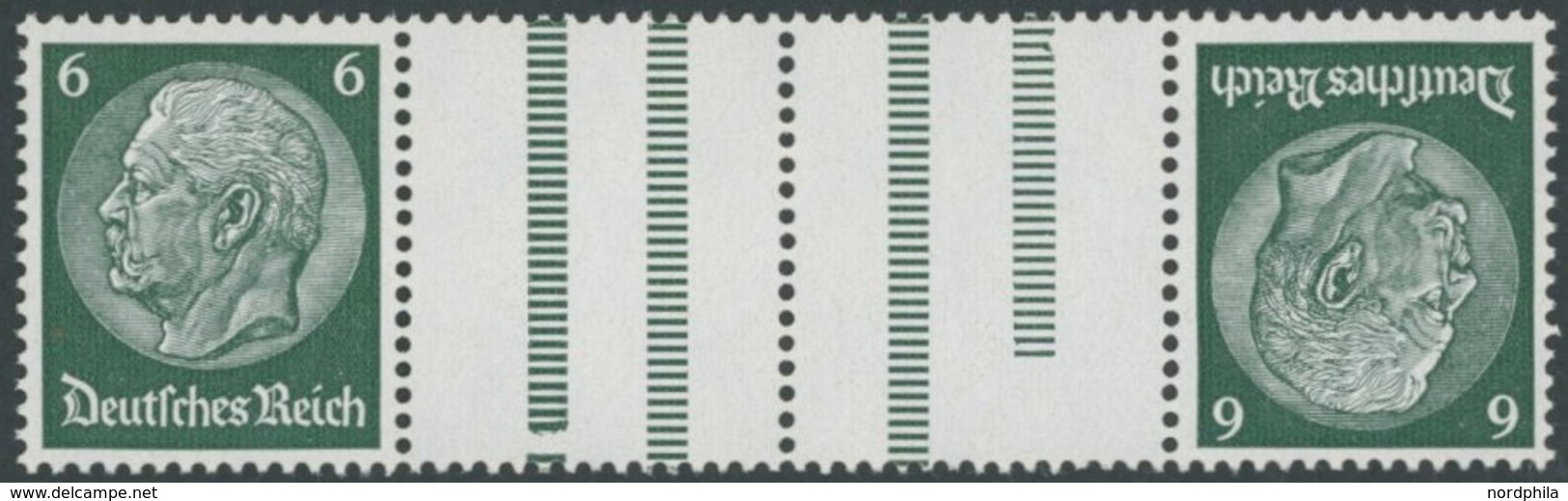 ZUSAMMENDRUCKE KZ 18 **, 1933, Hindenburg 6 + Z + Z + 6, Postfrisch, Pracht, Mi. 60.- - Se-Tenant