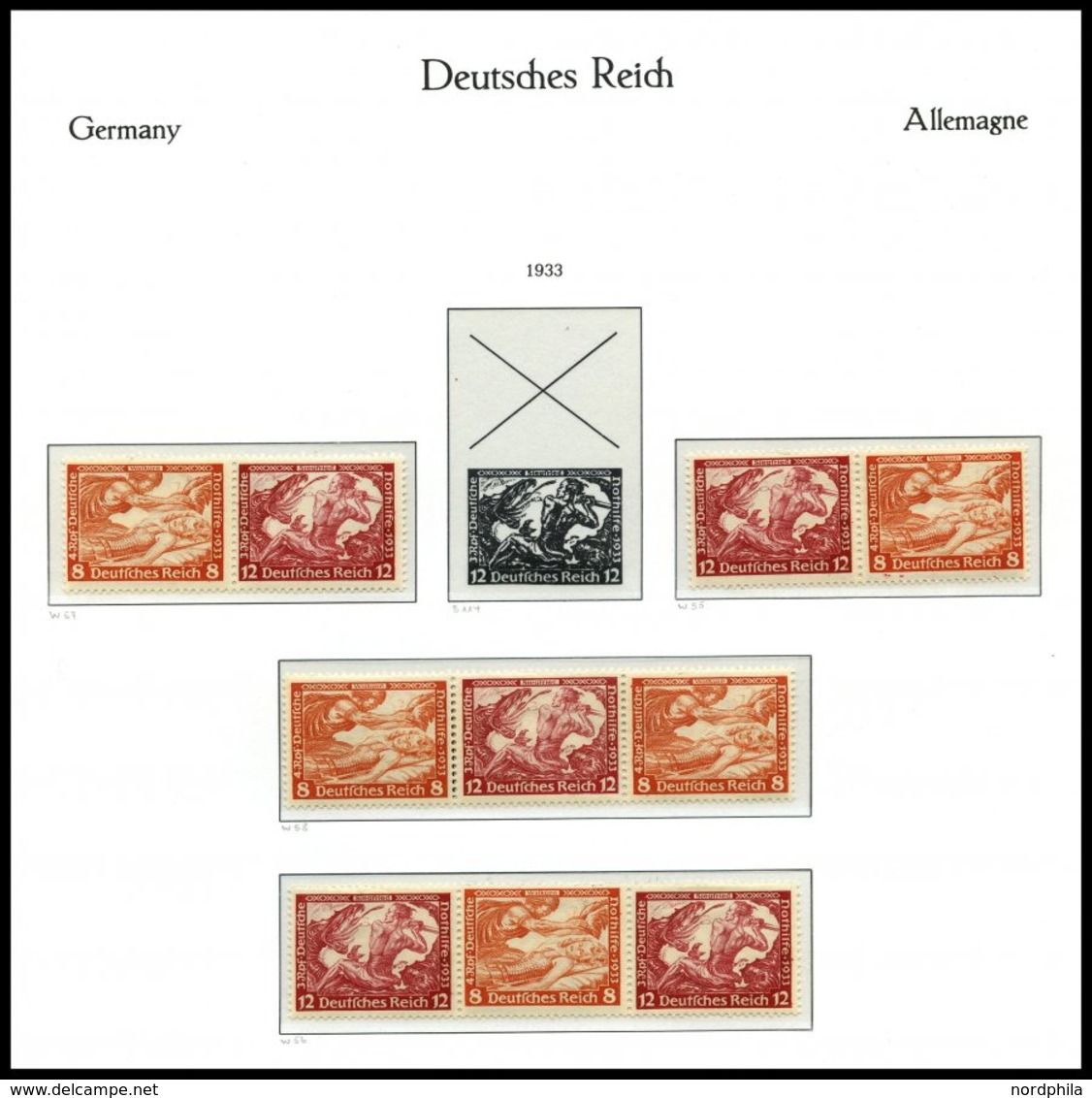 ZUSAMMENDRUCKE **,*,o , überwiegend ungebrauchte Sammlung Zusammendrucke von 1913-45 im KA-BE Falzlosalbum mit guten mit