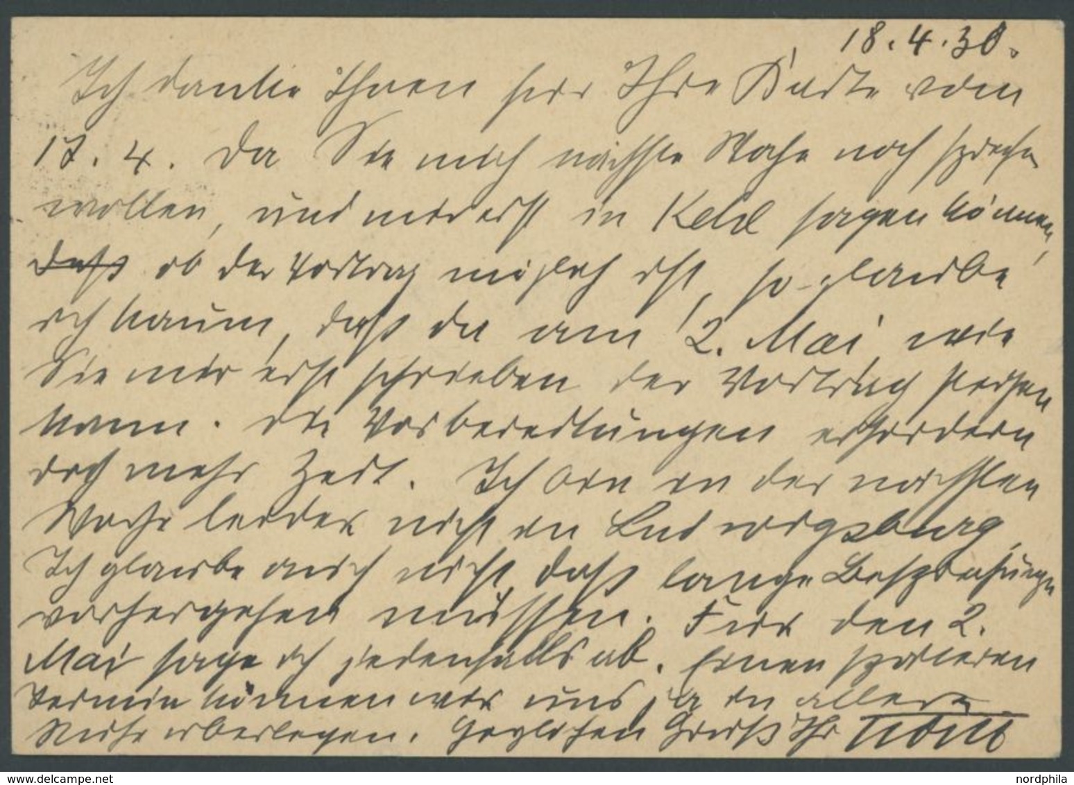 SONDERFLÜGE, FLUGVERANST. 1930, Eigenhändig Geschriebene, 14-zeilige Postkarte Vom Transatlantikflieger Hermann Köhl An  - Correo Aéreo & Zeppelin