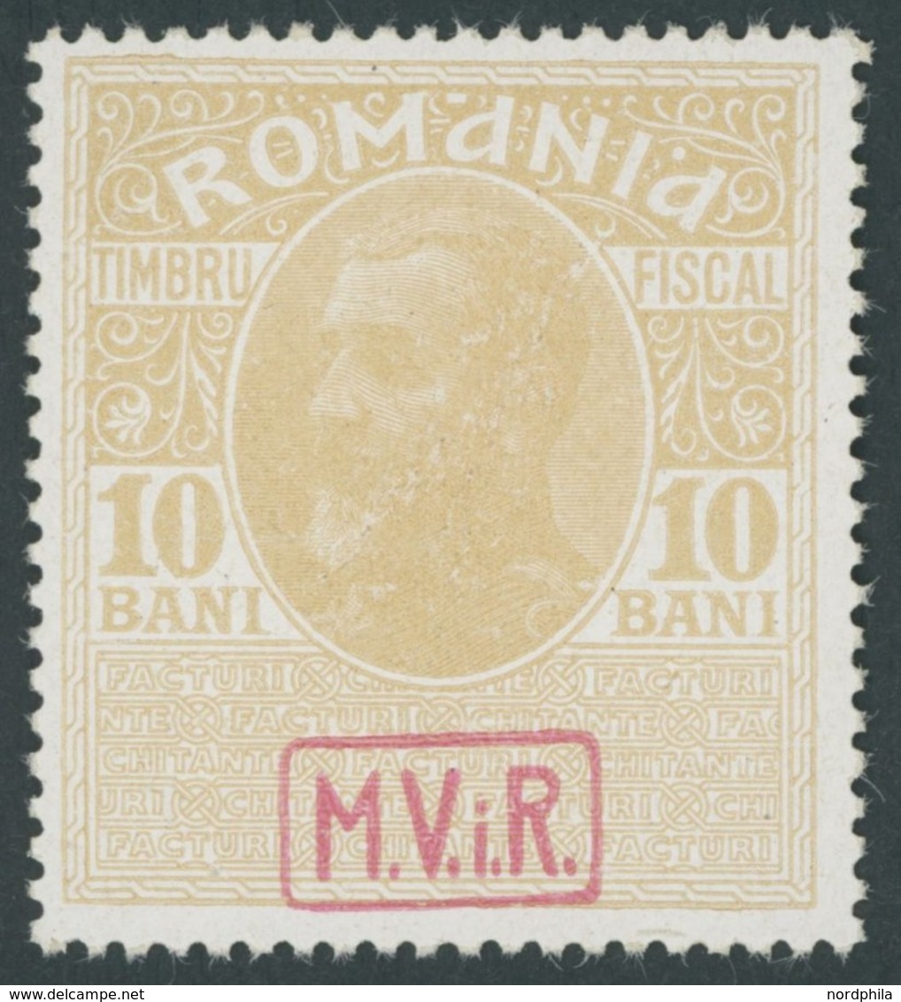 MV In RUMÄNIEN Z 7x **, Zwangszuschlagsmarken: 1917, 10 B. Gelbbraun, Glänzendes Papier, Postfrisch, Pracht, Gepr. Hey,  - Ocupación 1914 – 18