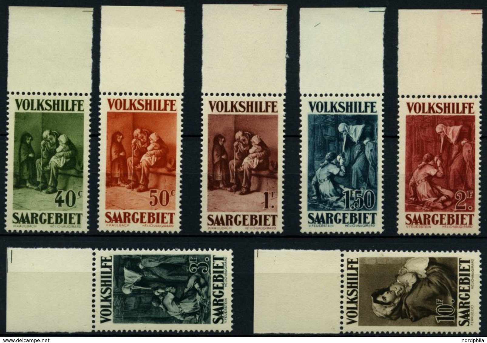 SAARGEBIET 135-41 **, 1929, Volkshilfe Vom Oberrand, Prachtsatz, Endwert Gepr. Ney, Mi. 200.- - Otros & Sin Clasificación