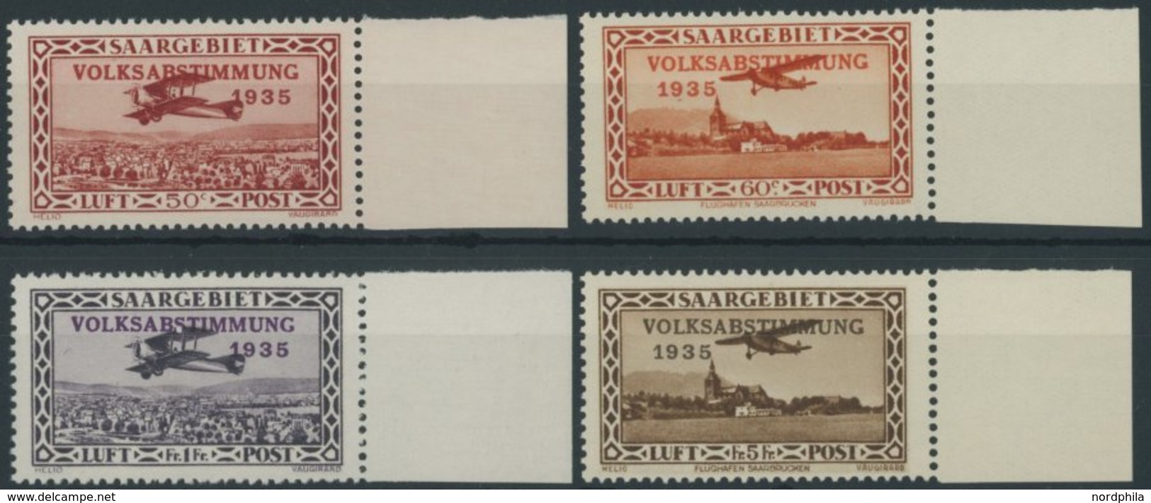 SAARGEBIET 195-98 **, 1934, Flugpost, Prachtsatz, Mi. 65.- - Altri & Non Classificati