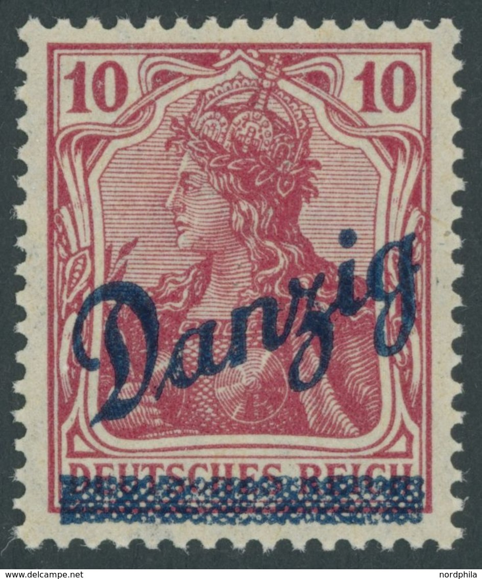 FREIE STADT DANZIG 36a **, 1920, 10 Pf, Dunkelrosarot Kleiner Innendienst, Postfrisch, Pracht, Gepr. Dr. Oechsner, Mi. 2 - Otros & Sin Clasificación