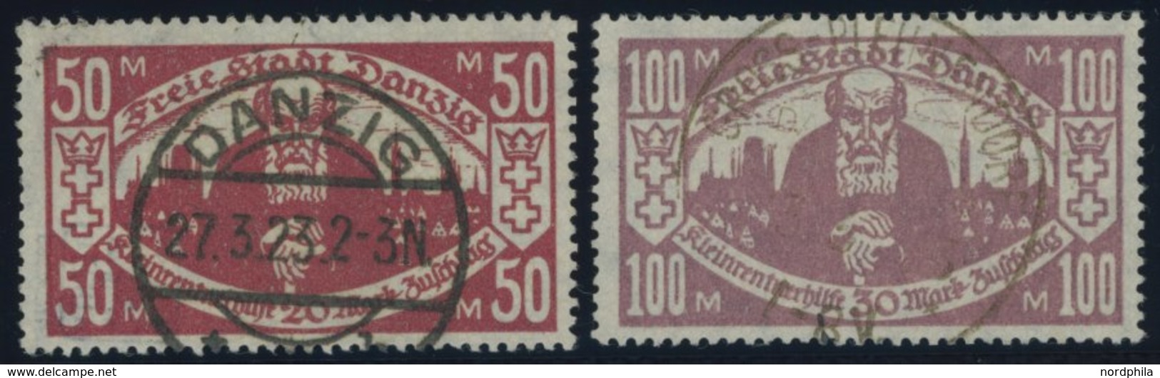 FREIE STADT DANZIG 131/2 O, 1923, Kleinrentnerhilfe, 2 Prachtwerte, Gepr. Infla, Mi. 110.- - Otros & Sin Clasificación