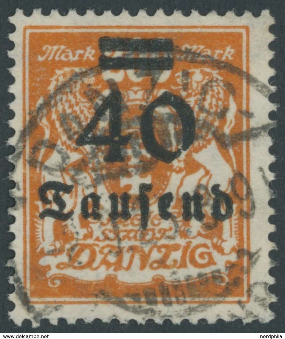 FREIE STADT DANZIG 158 O, 1923, 40 T. Auf 200 M. Rotorange, Zeitgerechte Entwertung, Pracht, Gepr. Infla, Mi. 280.- - Other & Unclassified