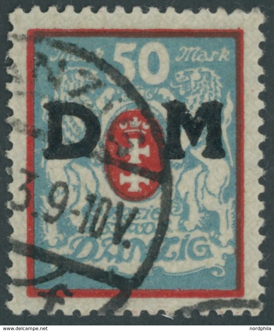 DIENSTMARKEN D 33X O, 1923, 50 M. Rot/mittelgrünlichblau, Wz. 3X, Zeitgerechte Entwertung, Pracht, Kurzbefund Soecknick, - Otros & Sin Clasificación