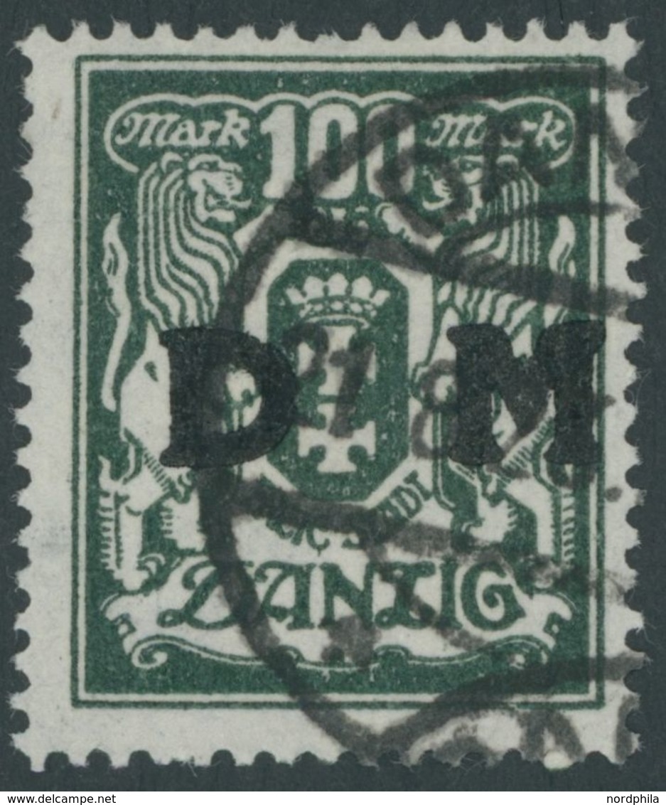 DIENSTMARKEN D 37 O, 1923, 100 M. Schwärzlicholivgrün, Zeitgerechte Entwertung, Pracht, Kurzbefund Soecknick, Mi. 550.- - Otros & Sin Clasificación